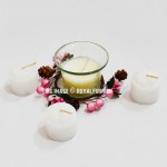 Gift Set of White Votive Candles - Set of 4 Scented Candles with Candle Holder