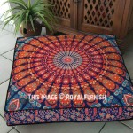 Blue Chakra Medallion Circle Floor Pillow Case 36 Inch