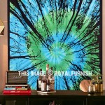 Turquoise & Green Multi Tie Dye Locust Trees Tie Dye Tapestry