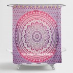 Pink & Purple Classic Ombre Mandala Boho Tapestry Shower Curtain