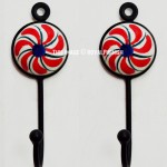 Chakri Ceramic Round Key Hooks Set of 2