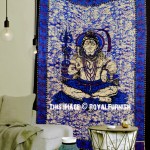 Twin Purple OM & Deity Shiva Tapestry, Yoga Batik Wall Hanging