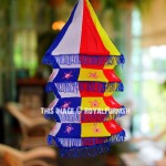 Decorative Blue Multi Fabric Cloth Lamp Lantern