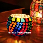 Polka Dots Mosaic Tea Light Candle Holder