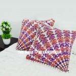 Multicolor Peacock Wings Design Throw Pillow Cover Set of 2
