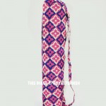 Pink Royal Star Printed Cotton Yoga Mat Bag