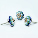 Blue & Green Colorful Shabby Chic Boho Decorative Ceramic Cabinet Knob Set of 2