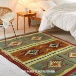 Maroon & Grey Geometric Pattern Reversible Southwestern Jute Rug 4X6 Ft