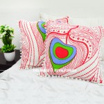 Decorative White Bohemian Eyespots Throw Pillow Cover Set of 2
