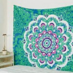 Sea Green Multi Marigold Bohemian Mandala Wall Tapestry