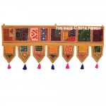 Khaki(Tan) Gypsy Tribal Handmade Embroidered Window Valance Toran