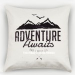 White Adventure Quote Saying Square Throw Pillow Cover 16X16 Inch