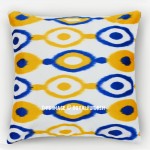 Yellow & Blue Colorful Geometric Square Throw Pillow Cover