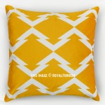 Yellow Geometric Square Velvet Throw Pillow Cover 16X16 Inch