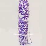 Purple Elephant Print Cotton Yoga Mat Bag Cover