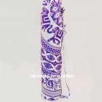 Purple Elephant Print Cotton Yoga Mat Bag Cover