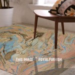 Multi Sea Wave Printed Cotton Area Rug 3X5 ft. 