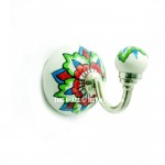 Orange & Green Hand Paint Decorative Ceramic Wall Hook