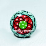 Red Multi Decorative Round Ceramic Cabinet Knob Set
