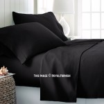 Black 4Pc Cotton Bed Sheet Set 1 Flat Sheet, 1 Fitted Sheet and 2 Pillowcases 300 TC