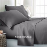 Grey Hypoallergenic 4Pc Cotton Bed Sheet Set 1 Flat Sheet, 1 Fitted Sheet and 2 Pillowcases