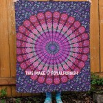 Purple Yellow Cotton Mandala Baby Quilt Toddler Throw