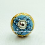 Decorative Multi Colored Ceramic Drawer Knob Set of 2
