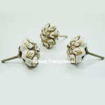 Brown & White Vintage Melon Ceramic Drawer Knobs