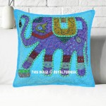 Turquoise Bohemian Indian Elephant Cushion Cover