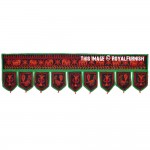 Unique Green Birds Animal Embroidered Cotton Door Hanging Valance
