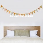 Beige Boho Fabric Bunting Banner Flag for Party Decoration