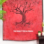 Red Celestial Tree of Life Tapestry Wall Hanging