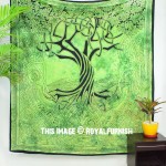 Green Multi Celestial Tree Of Life Cotton Tapestry Wall Hanging