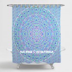 Blue White Multi Shrubs and Hedge Plants Theme Mandala Shower Curtain