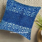 Decorative Boho Indigo Blue Rug Cushion Cover 16" Inch