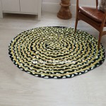 Black & White Sisal Jute Braided Rug