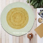 Braided Natural Jute Ivory 2 Ft Round Area Rug