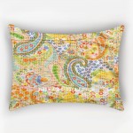 Beige Multicolored Paisley Bohemian One-Of-A-Kind Pillow Shams Set of Two