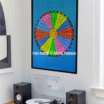 Rainbow Mandala Tapestry - Poster Size 30X40 Inch