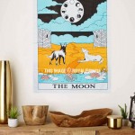 The Moon Tarot Cart Tapestry - Poster Size 30X45 Inch
