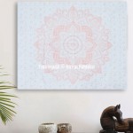 White & Gold Lotus Mandala Medallion Tapestry - Poster Size 30X45 Inch