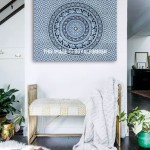 Black and White Elephant Medallion Mandala Tapestry - Poster Size 30X45 Inch