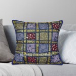 Decorative Blue Sequin Needlepoint Unique One-Of-A-Kind Pillow Cover