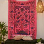 Red Multi Tree of Life Tapestry Wall Hanging - Twin Size