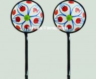 Polka Dots Hand Painted Round Ceramic Key Holder Wall Hook