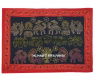 Indian Bohemian Hand Embroidered Fabric Wall Hanging Tapestry