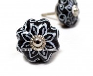 Black Cabinet, Drawer Ceramic Knobs, Set of 2