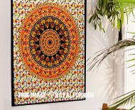 Orange & Yellow Kerala Mandala Poster Tapestry Wall Hanging