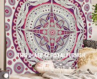 Pink Purple Voyager Wall Tapestry Mandala Beach Throw