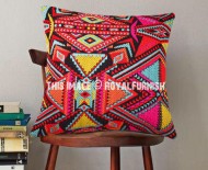 Decorative Turkish Pattern Boho Cotton Pillow Cover 16X16 Inch